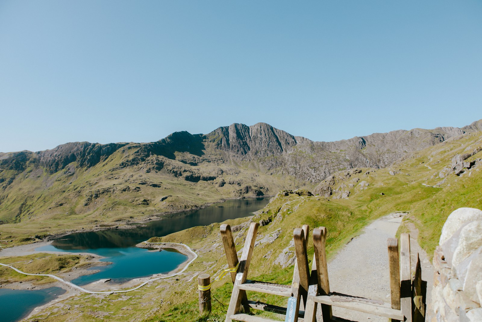 Mountain lake under a clear sky